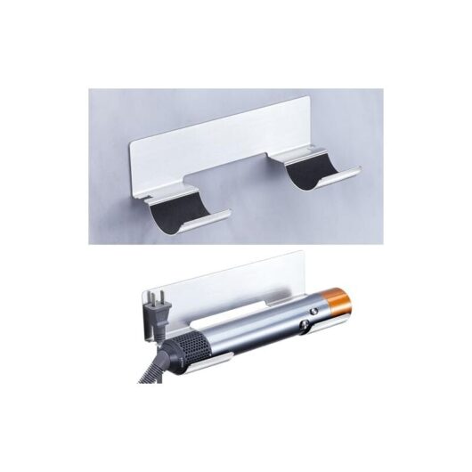 CSPARKV 25x10.8x4.8CM Hair Dryer and Straightener Holder without Drilling, Wall Mounted Hair Straightener Holder, Wall Mount for Curling Wands,