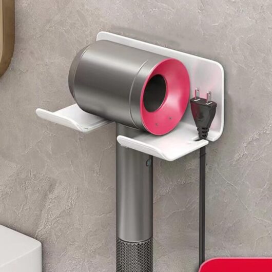 Csparkv - Hair Dryer Holder, Wall Mounted Hair Dryer Holder, Hair Dryer Holder, No Drilling Hair Dryer Holder, Hair Dryer and Straightener Holder,