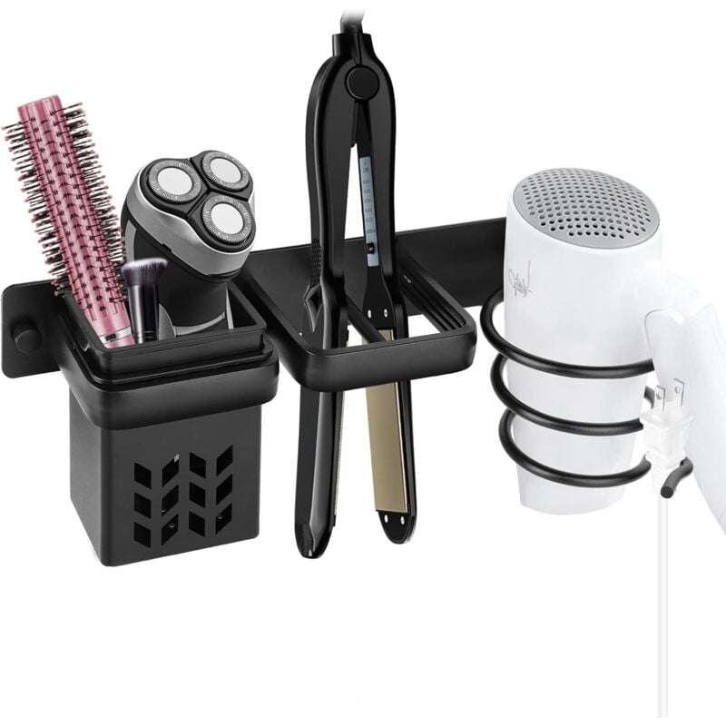 Csparkv - Hair Dryer Holder Wall Mounted Hair Dryer Holder Hair Dryer and Straightener Holder for Hair Brush Storage Hair Dryer Straightener for