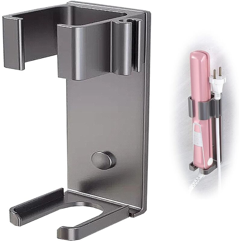 Csparkv - Metal Holder - Stainless Steel Curling Iron, No Drilling Wall Mount for Hair Straightener, Wall Mount for Curling Iron, Straightener, High