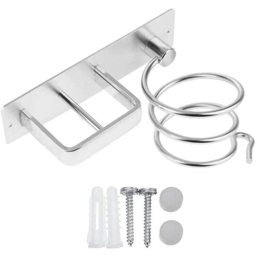 Hair Dryer Holder, Hair Straightener Holder Wall Mounted Hair Dryer Rack Storage Shelf for Bathroom Bedroom Hotel