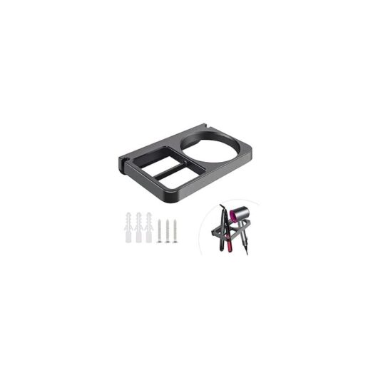 Csparkv - Black Hair Dryer Holder Wall Mounted Universal Hair Dryer Holder Hair Dryer and Straightener Holder with 3 Expansion Screws Hair Dryer and