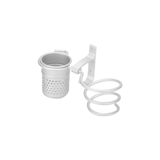 Csparkv - Silver)2 in 1 Wall Mounted Hair Dryer Holder Aluminum Hanging Hair Dryer Rack with Hair Accessories Organizer and Hook for Bathroom