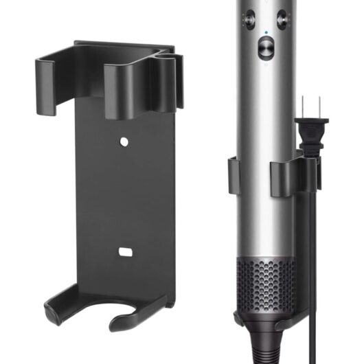 Csparkv - Stand Compatible with Dyson, Metal Wall Mount for Curling Iron Straightener, Aluminum (Black)