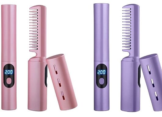 Mini Wireless Hair Straightening Brush - 2 Colours!