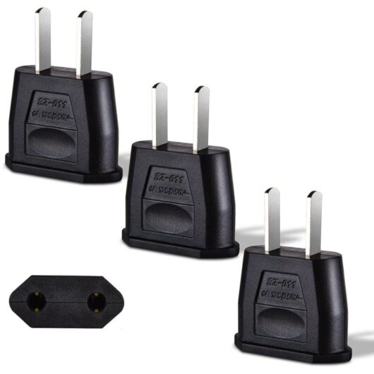 USA Plug Adapter, Travel Adapter 3 X Japan Plug Adapter, France to USA Plug Adapter, Japan to Europe, Canada, Mexico Adapter (Black)
