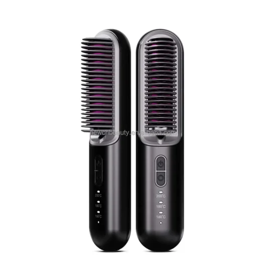 New Hair Straightener Comb Hair Styler Tool With USB Rechargeable PET Anti-scald Wireless Hair Care Styling Appliances for Home
