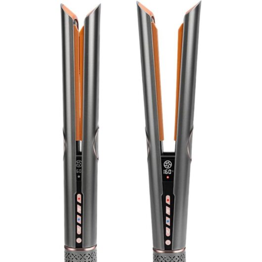 Professional ionic hot air straightener, dries and straightens simultaneously, 110,000 rpm, heats up quickly in 20 seconds, for all hair types.