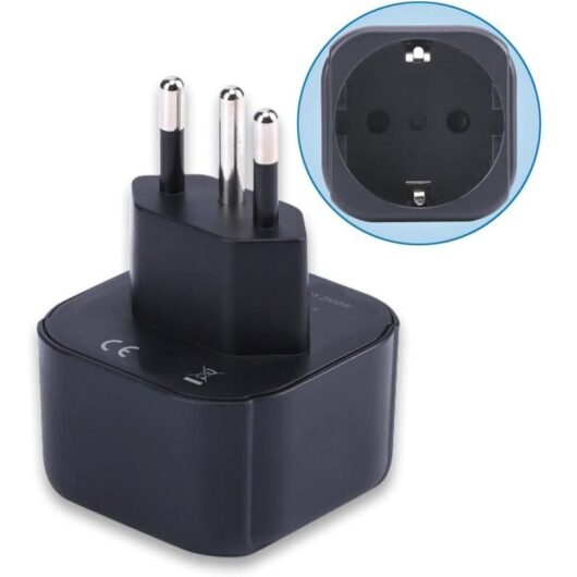 Europe to Brazil Plug Adapter, European/German/French/Italian/Spanish Schuko Plug Type C/E/F Suitable for Travel Plug Converter Brazilian Plug (1