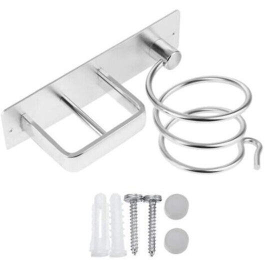 Hair Dryer Holder, Hair Straightener Holder, Wall Mounted Hair Dryer Rack Storage Shelf for Bathroom Bedroom Hotel