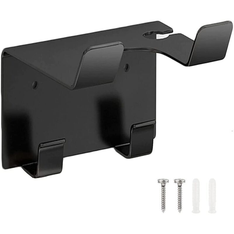 Hair Dryer Holder, Stainless Steel Hair Dryer Stand, Wall Mounted Hair Dryer Holder, Black Straightener Holder, Hair Dryer Stand for Bathroom, Hair