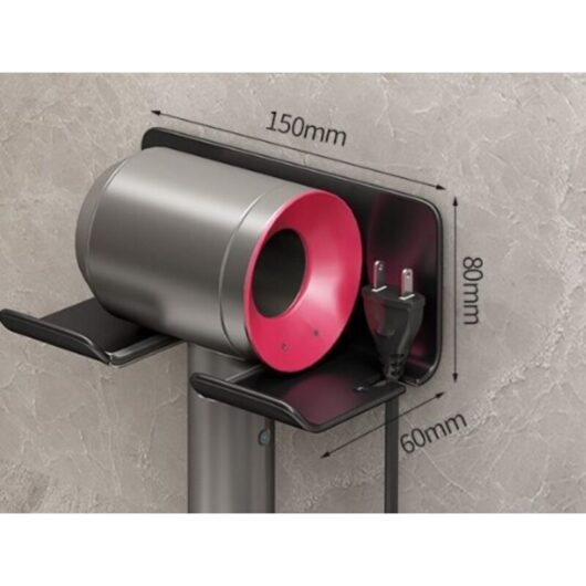 Hair Dryer Holder, Wall Mounted Hair Dryer Holder, Hair Dryer Stand, No Drilling Required Hair Dryer Holder, Hair Dryer and Straightener Holder, Fits