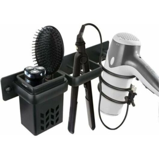 Hair dryer holder, bathroom storage rack, professional aluminum wall accessory