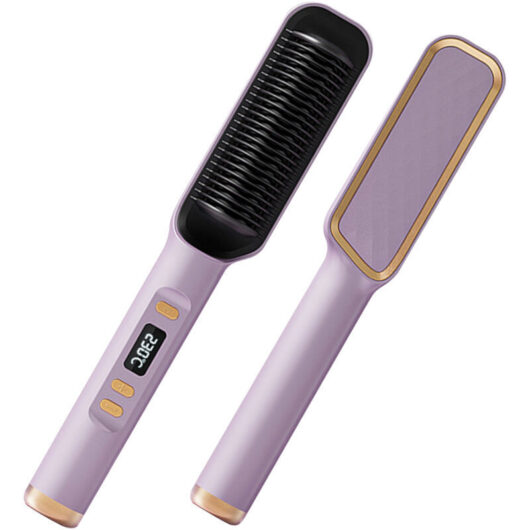 Negative ion straightening brush with anti-scald function, automatic temperature lock and automatic shut-off...//