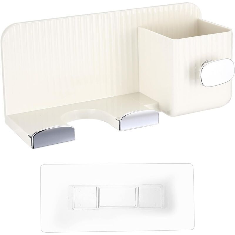 No-Drill Wall Mounted Hair Dryer Holder, No-Drill Wall Mounted Hair Dryer Holder, Holders for Hair Dryers and Straighteners, Bathroom, Hotel, Bedroom