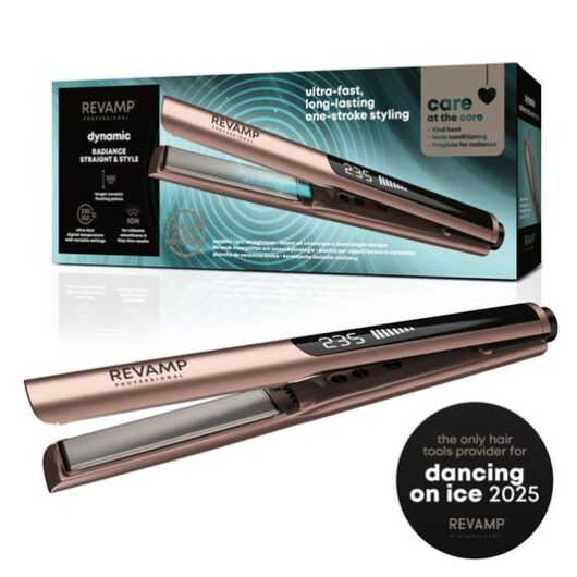 REVAMP Dynamic Radiance Straight & Style Ceramic Ionic Hair Straightener - Gold