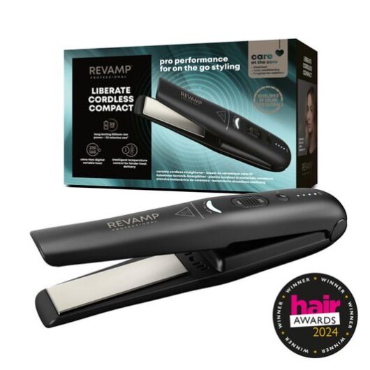 REVAMP Liberate Cordless Compact Ceramic Hair Straightener - Black