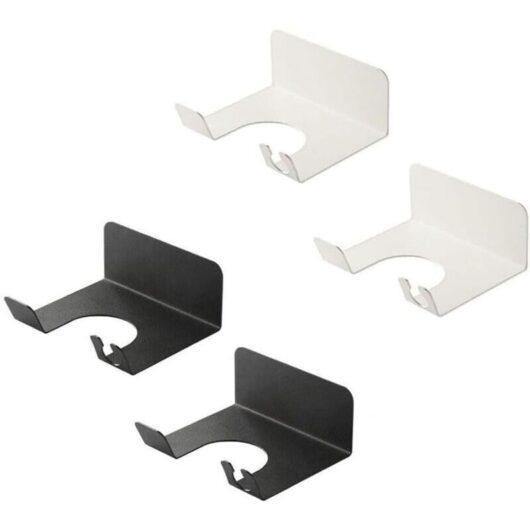 Set of 4 wall-mounted holders for hair dryers, straighteners, and hair dryers hair tool station