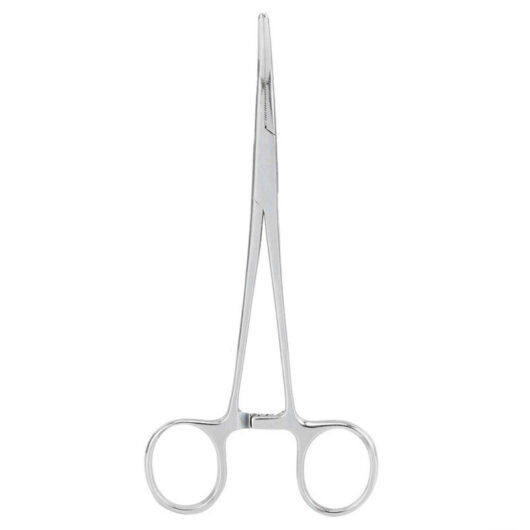 Surgical hemostatic forceps, curved-tip stainless steel hemostatic forceps, pet hair forceps, 16 cm