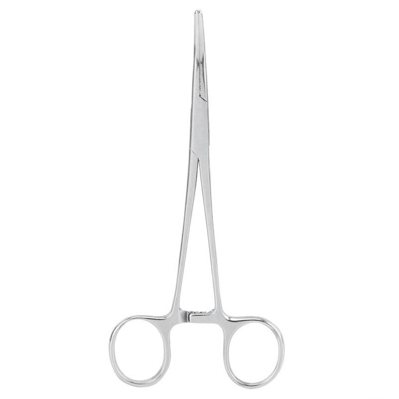 Surgical hemostatic forceps, curved-tip stainless steel hemostatic forceps, pet hair forceps, 16 cm