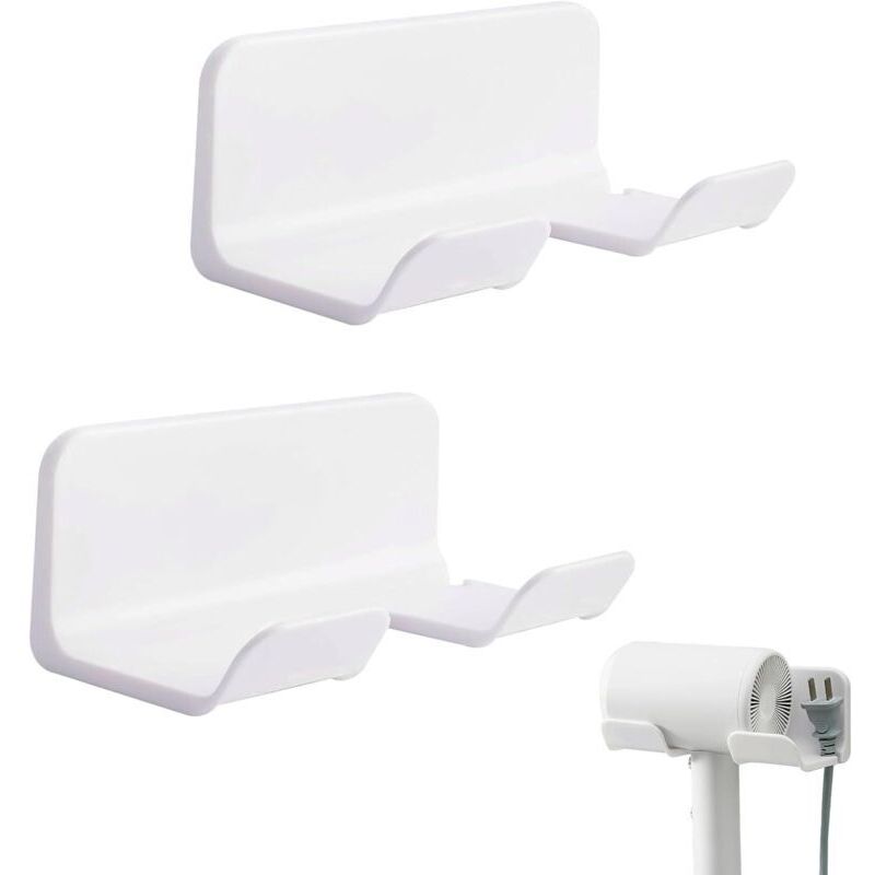 2-Piece Hair Dryer Holder, Wall-Mounted Hair Dryer Holder, Hair Dryer Stand, Hair Dryer Brackets, Wall-Mounted Hair Dryer Holder for Bathroom