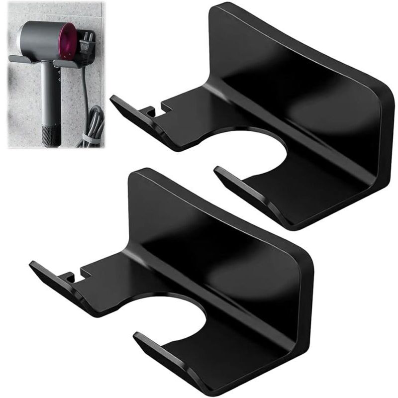 2-Piece No-Drill Hair Dryer Holder, Hair Dryer Holder, Hair Dryer Holder, Self-Adhesive No-Drill Holder, Hair Dryer Holder, Wall-Mounted Hair Dryer