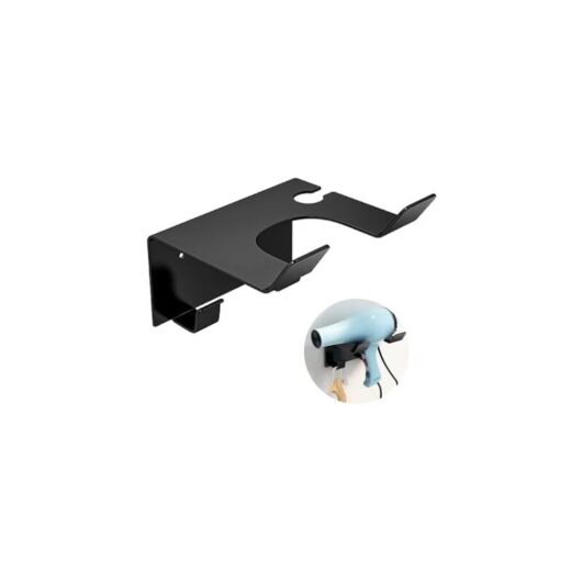 Csparkv - Hair Dryer Holder, Glue + Screw Double Installation Stainless Steel Hair Dryer Holder No Drilling Universal Wall Mount Hair Dryer Holder