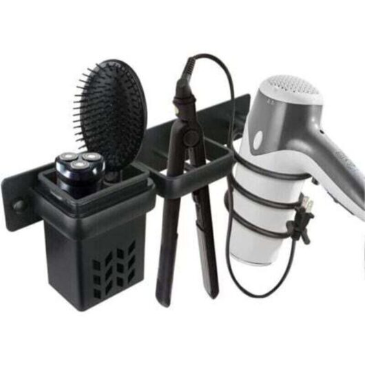 Never used] Hair dryer, bathroom storage holder, accessories, organizer, holder set and straightener, professional aluminum wall accessories for,