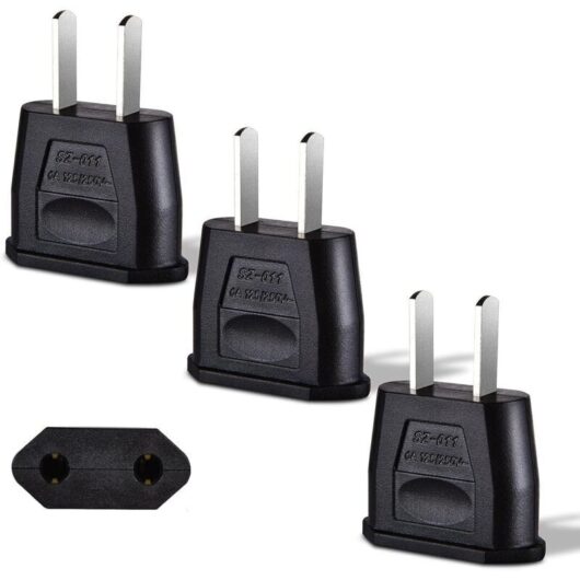 US Plug Adapter, Travel Adapter 3 X Japan Plug Adapter, France to USA Plug Adapter, Japan Adapter for Europe, Canada, Mexico (Black)
