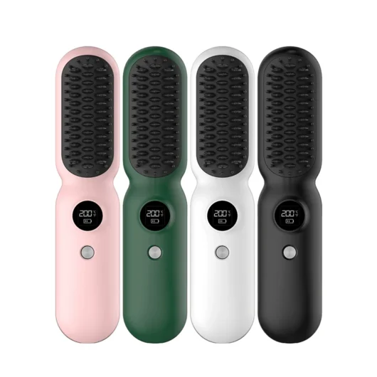 New Arrival Professional Wireless TYPE C Rechargeable Portable Hair Straightener Brush Negative Ion Home Travel Cordless